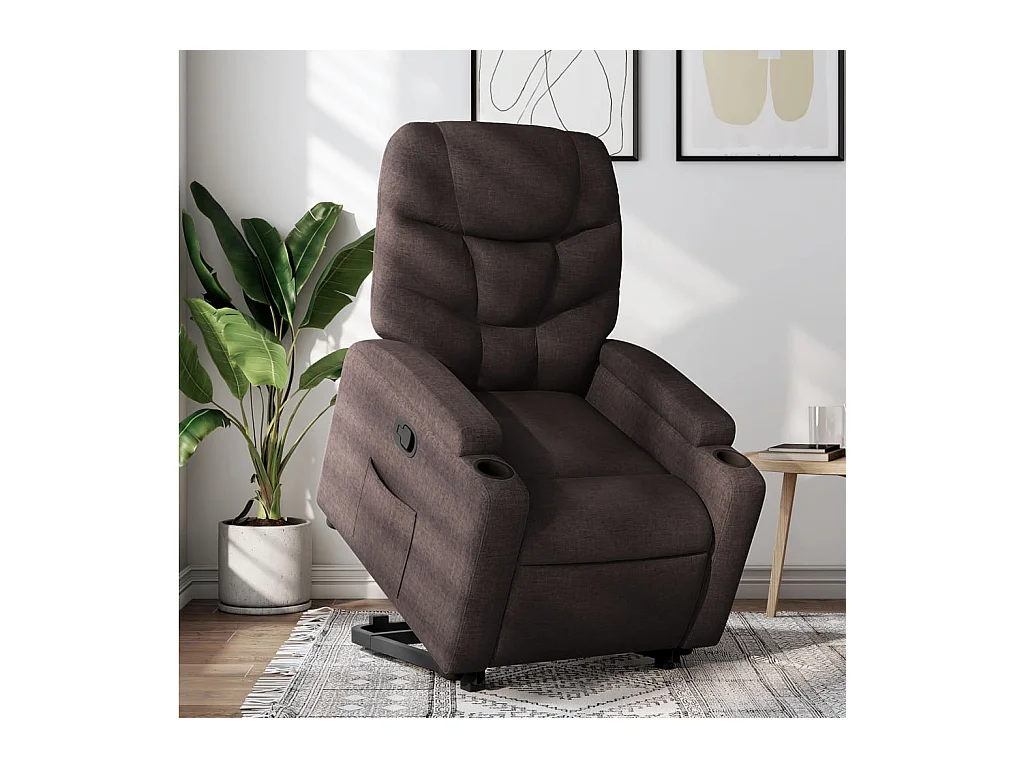 Fauteuil inclinable marron foncé tissu