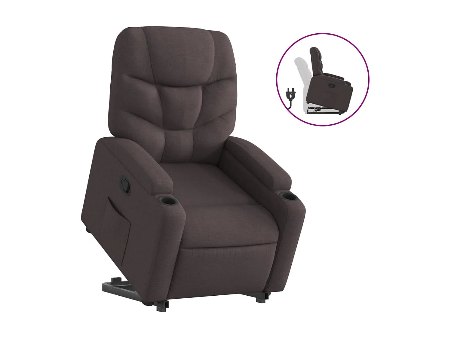 Fauteuil inclinable marron foncé tissu