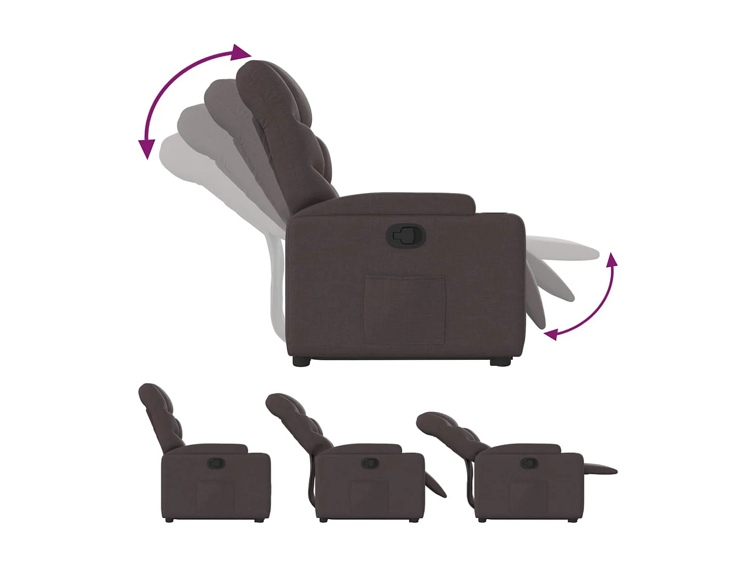 Fauteuil inclinable marron foncé tissu