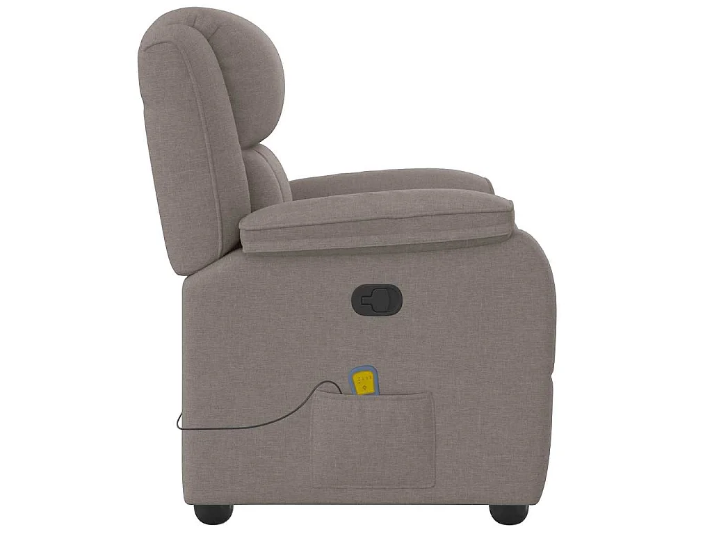 Poltrona de massagens reclinável tecido cinzento-acastanhado