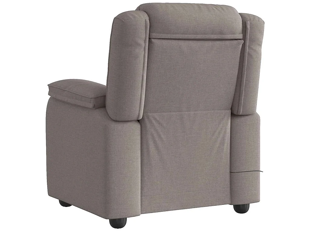 Poltrona de massagens reclinável tecido cinzento-acastanhado