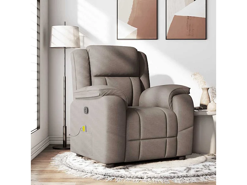 Fauteuil de massage inclinable Taupe Tissu
