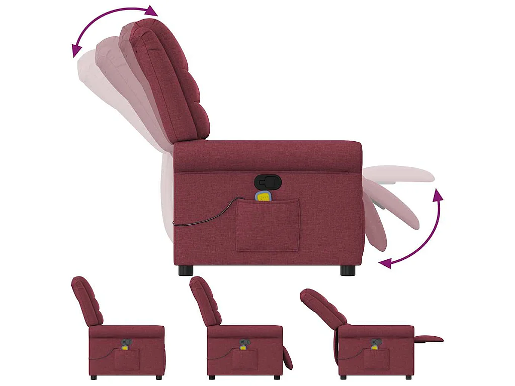 Fauteuil de massage inclinable Rouge bordeaux Tissu