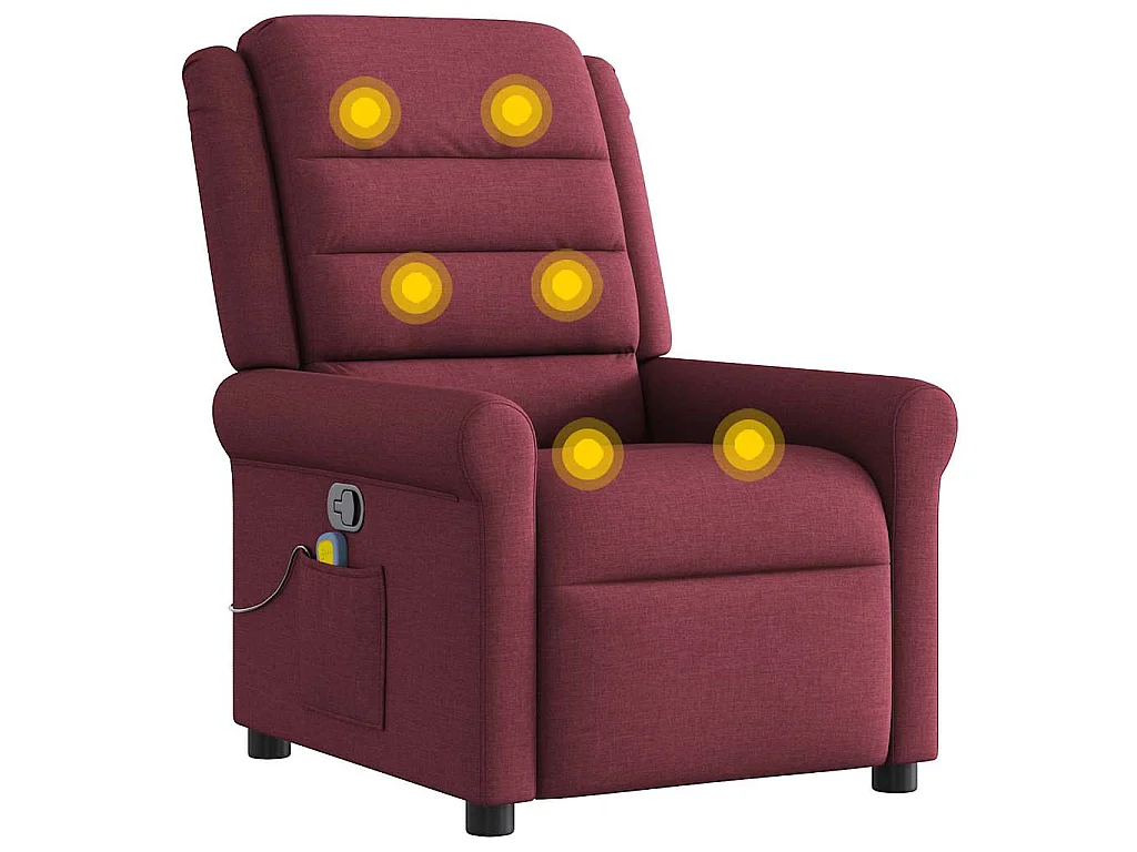 Fauteuil de massage inclinable Rouge bordeaux Tissu
