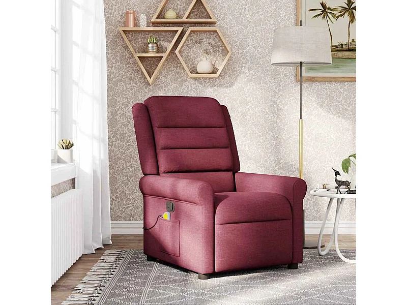 Fauteuil de massage inclinable Rouge bordeaux Tissu
