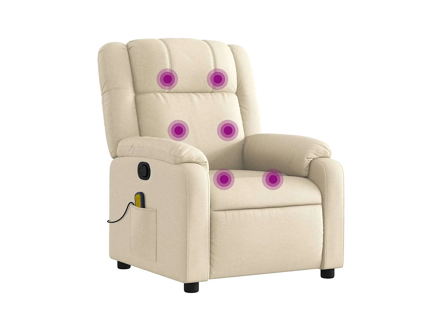 Fauteuil de massage inclinable Crème Tissu