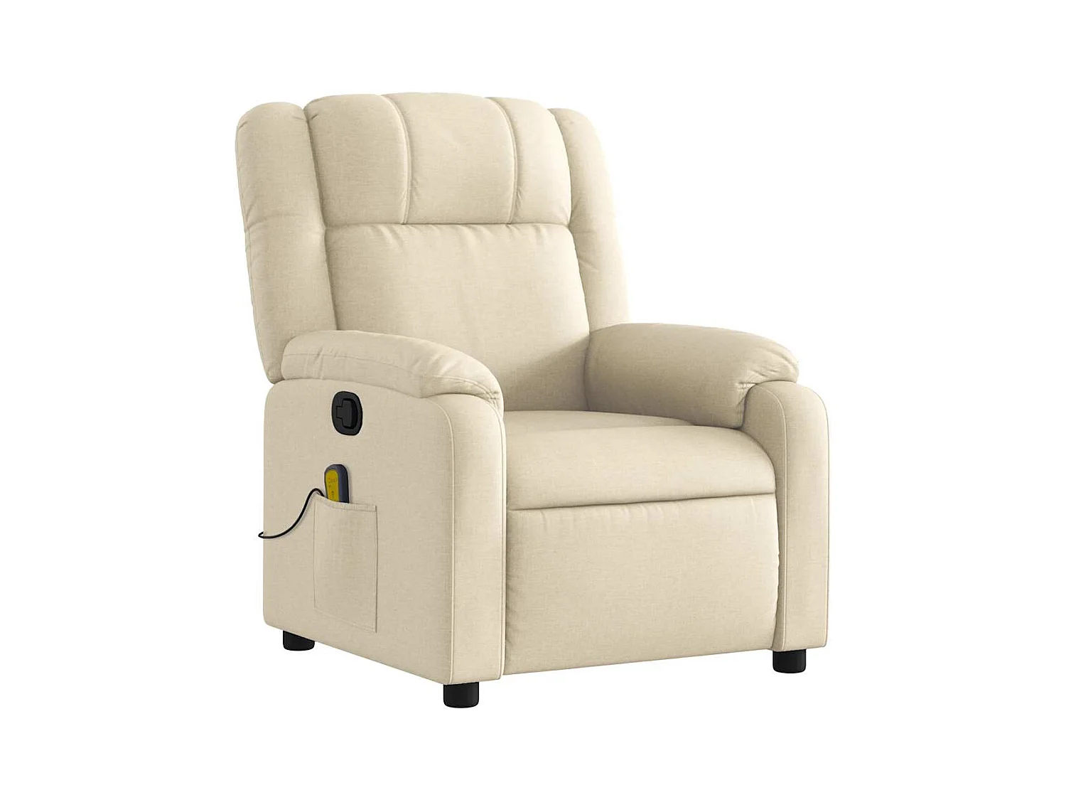 Fauteuil de massage inclinable Crème Tissu
