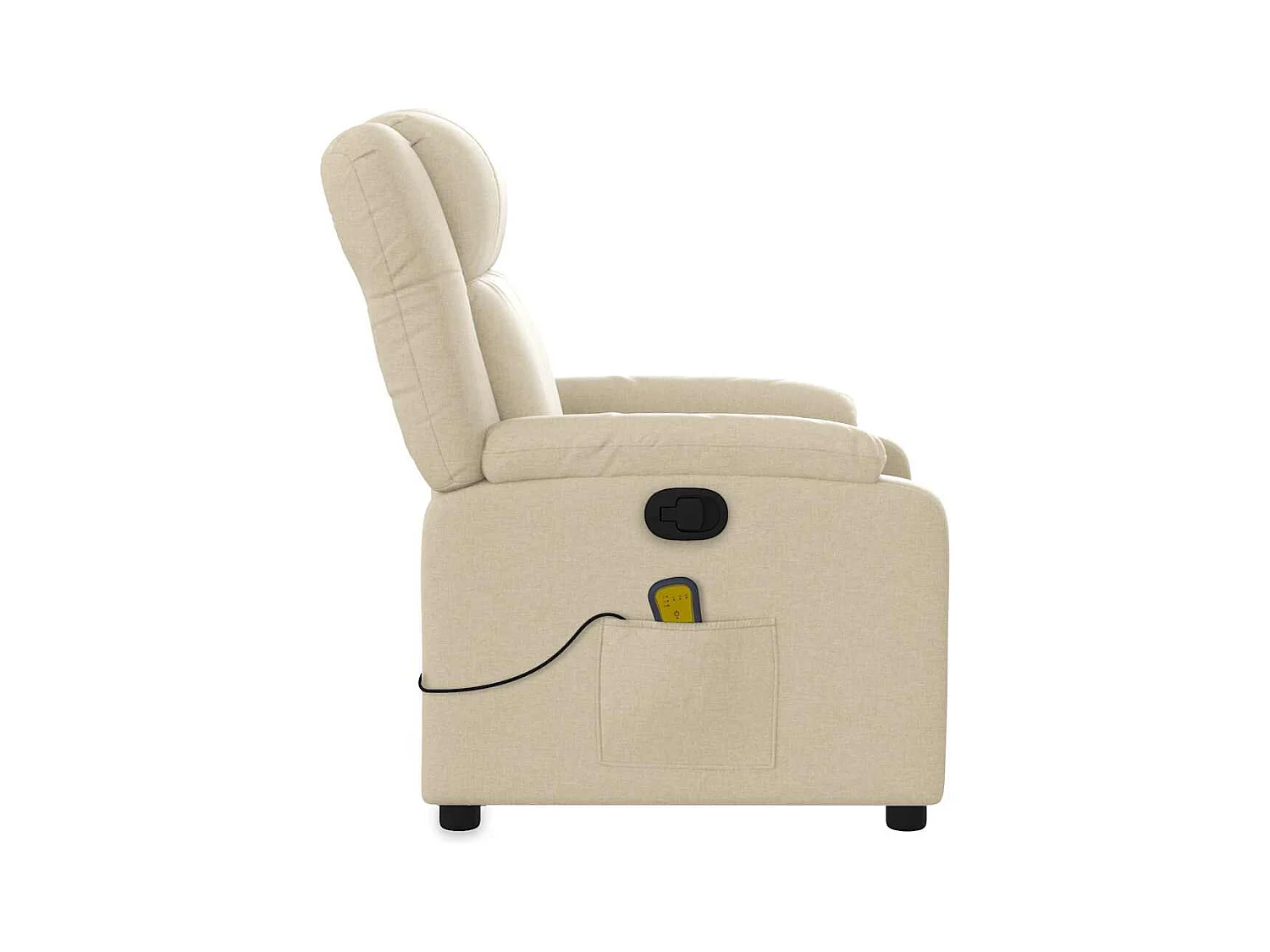 Fauteuil de massage inclinable Crème Tissu