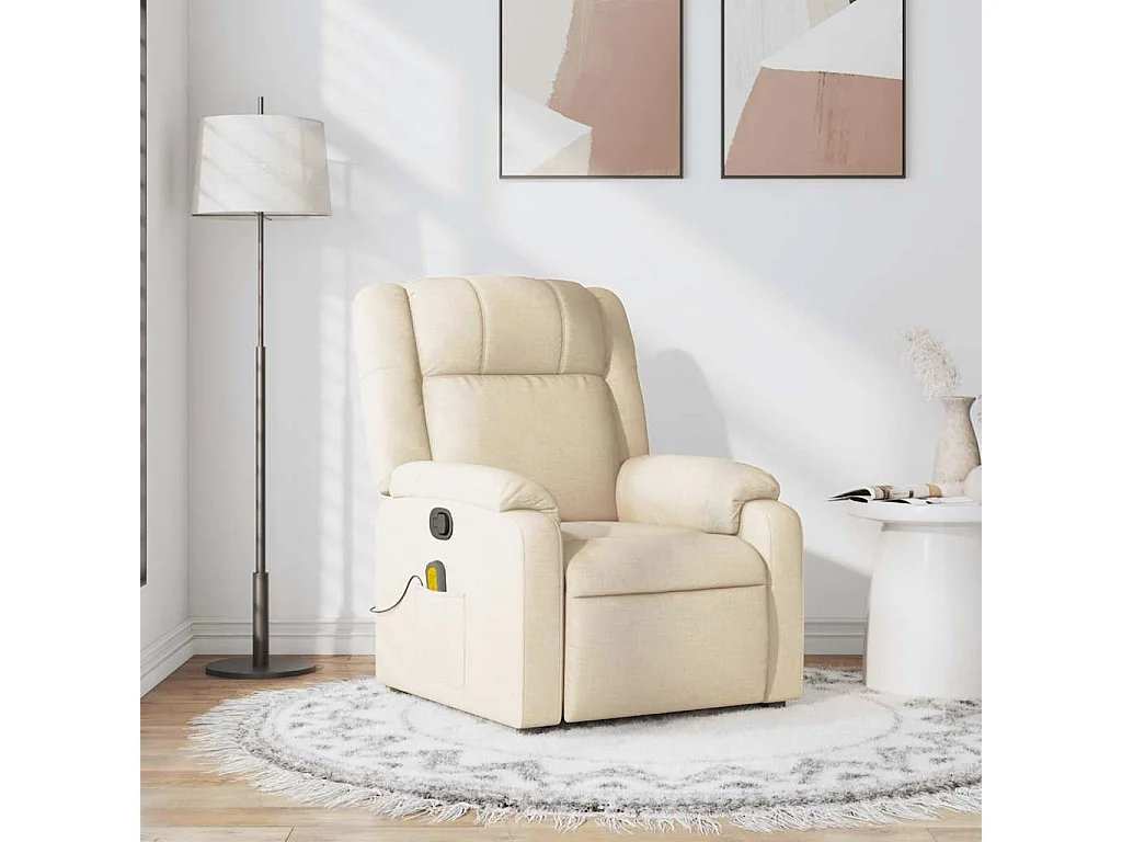 Massagesessel Creme Stoff