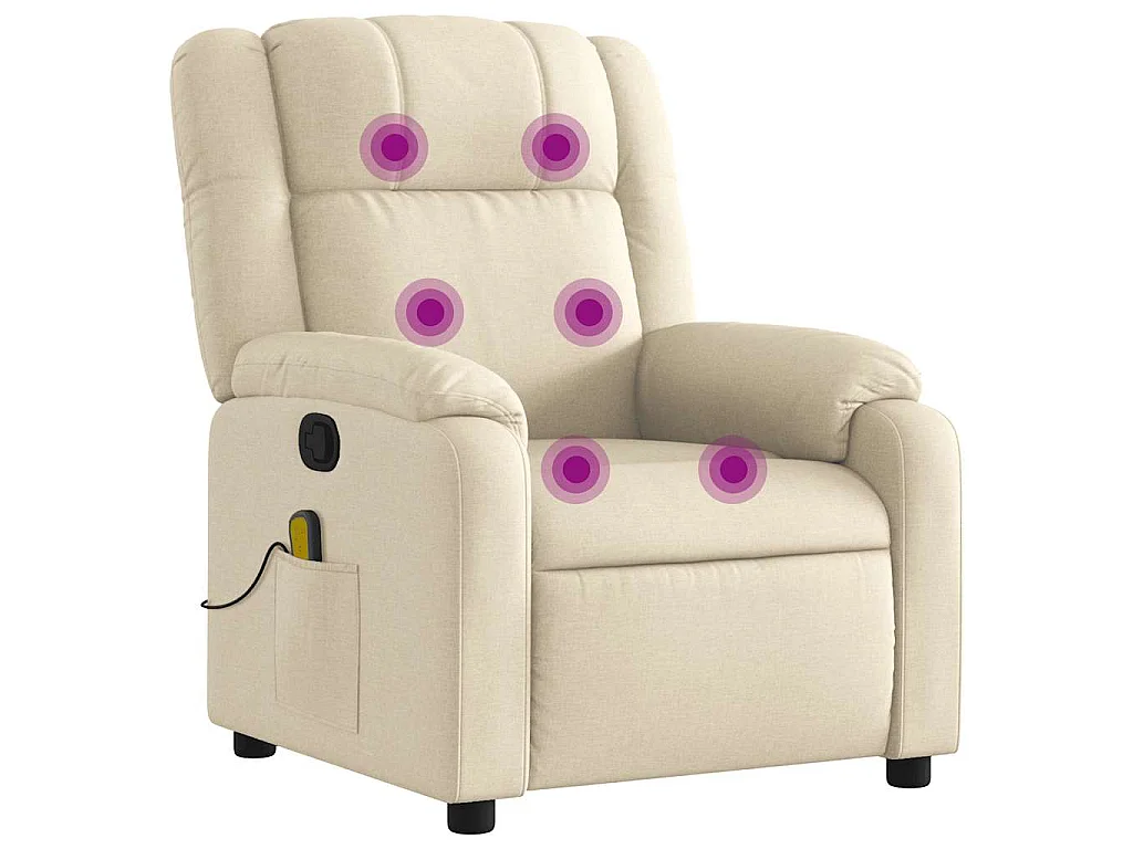 Massagesessel Creme Stoff
