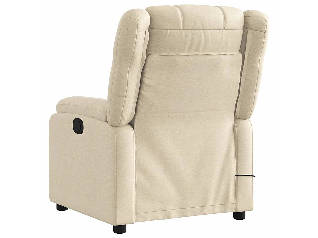 Poltrona de massagens reclinável tecido cor creme