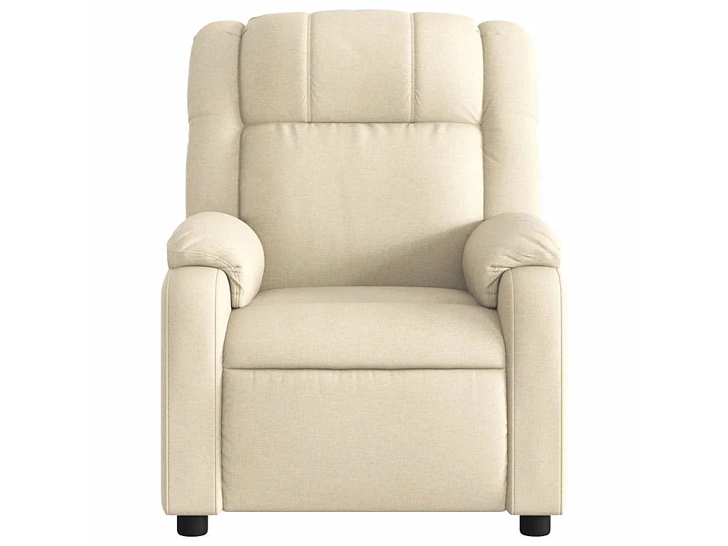 Poltrona de massagens reclinável tecido cor creme