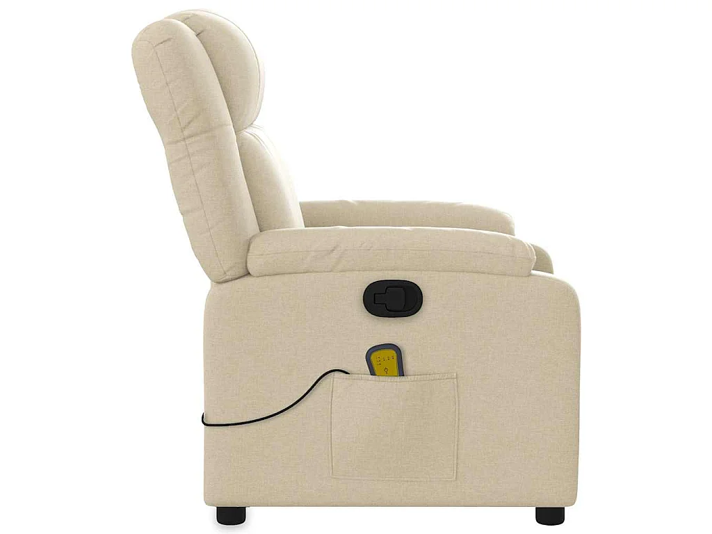Poltrona de massagens reclinável tecido cor creme