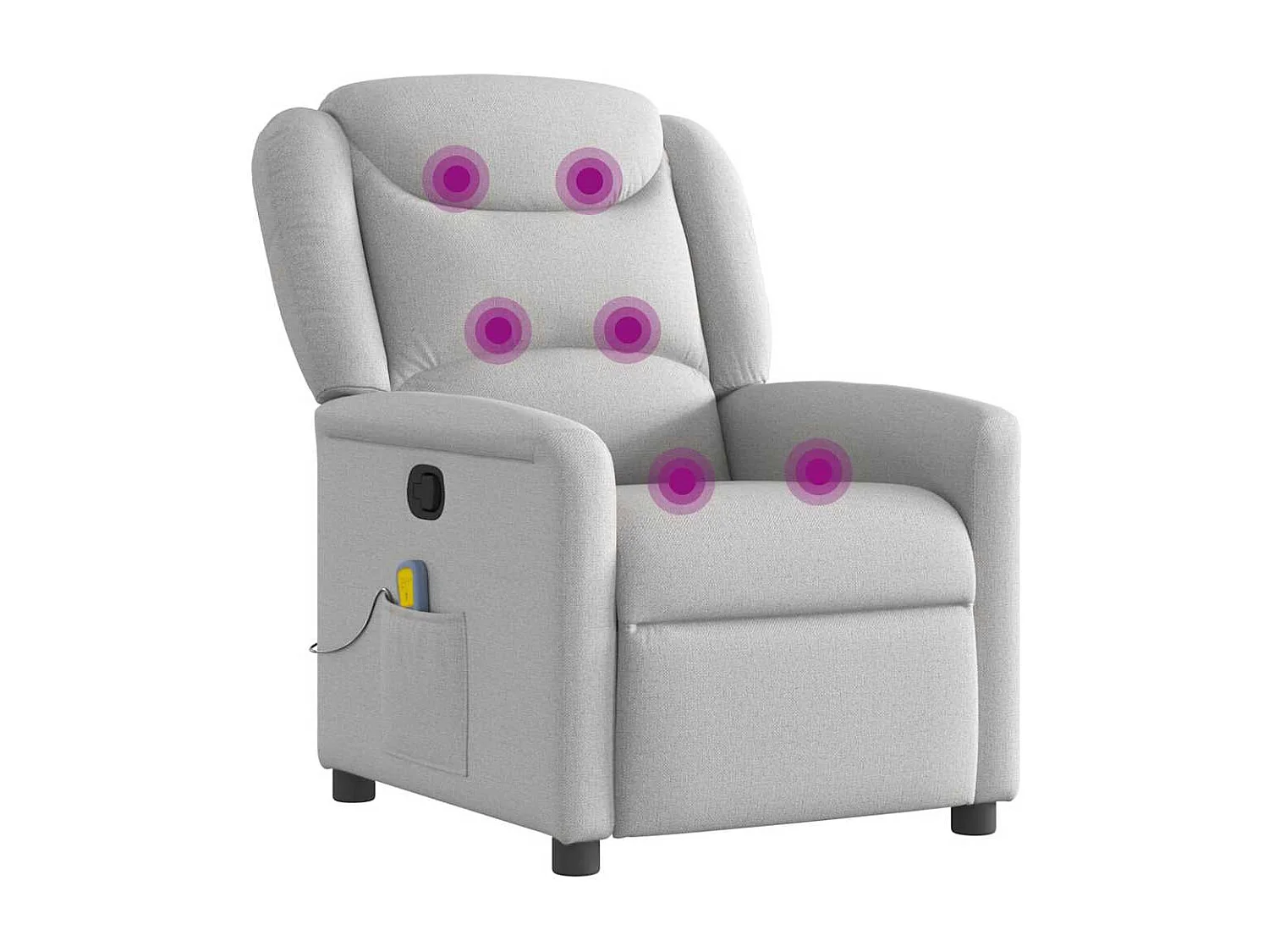 Fauteuil de massage inclinable gris nuage tissu