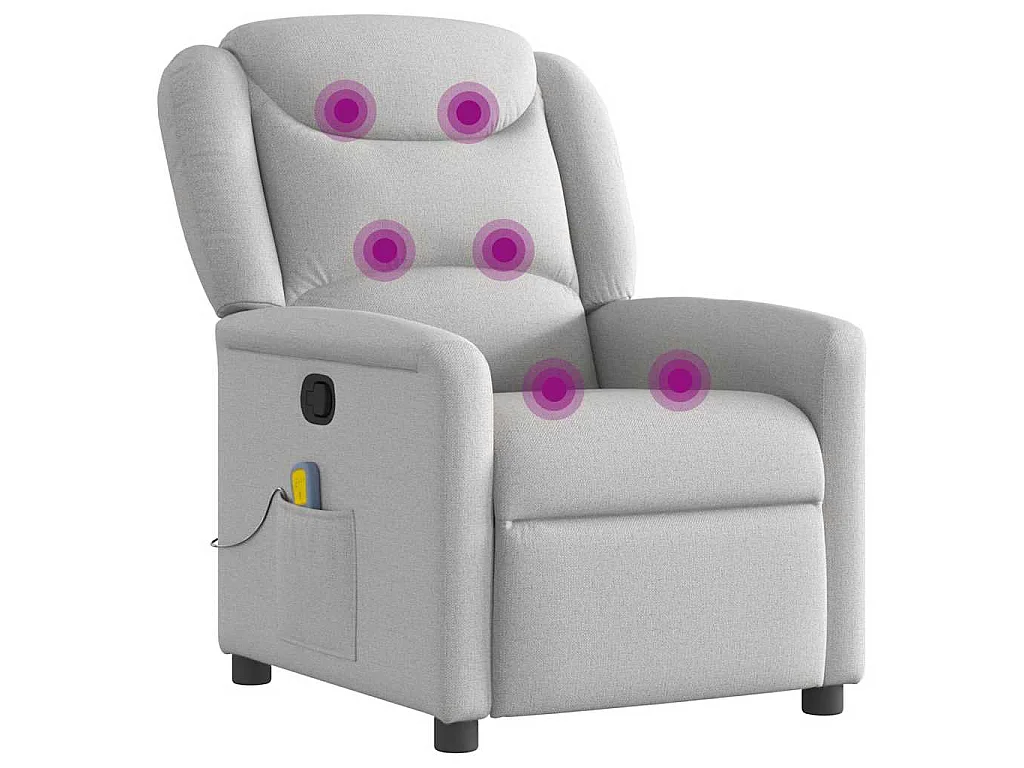 Fauteuil de massage inclinable gris nuage tissu