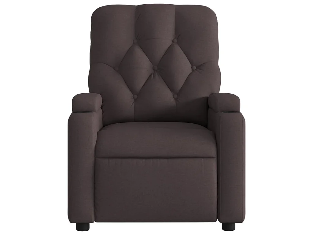 Fauteuil de massage inclinable Marron foncé Tissu