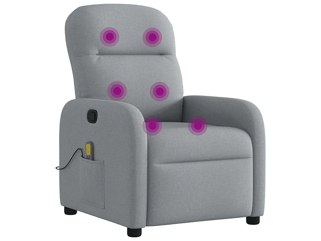 Fauteuil de massage inclinable Gris clair Tissu
