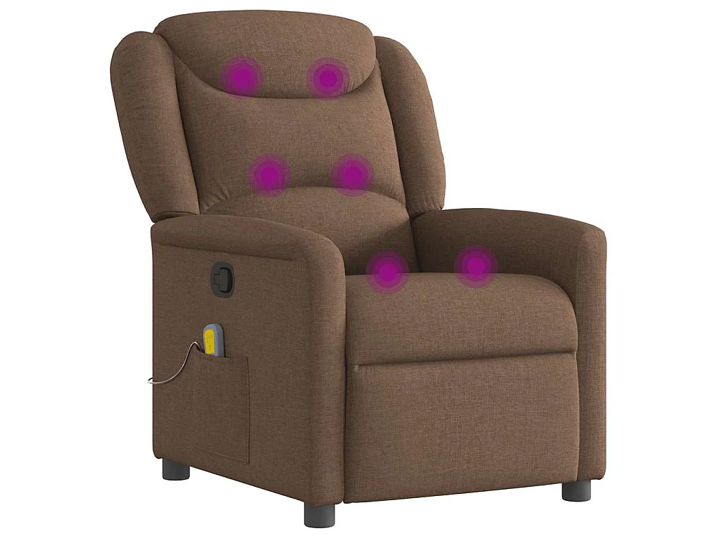 Fauteuil de massage inclinable Marron Tissu