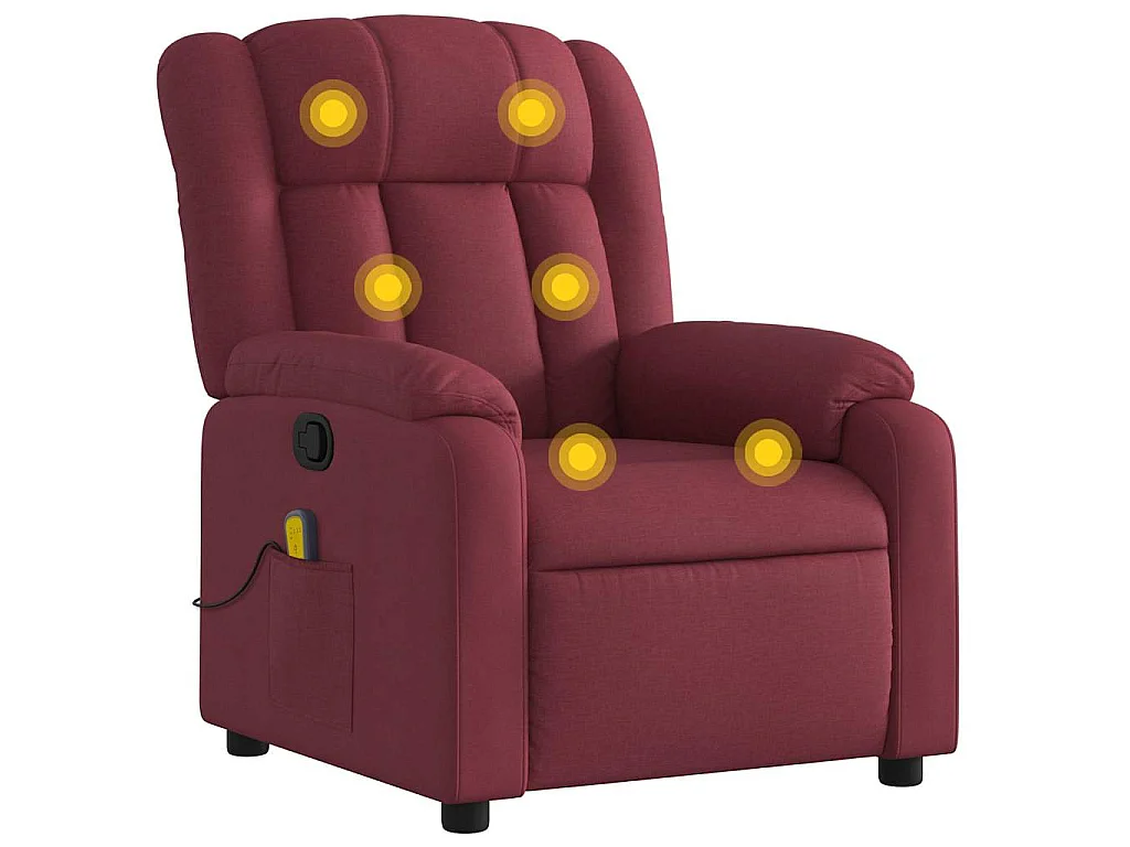 Massagesessel Weinrot Stoff