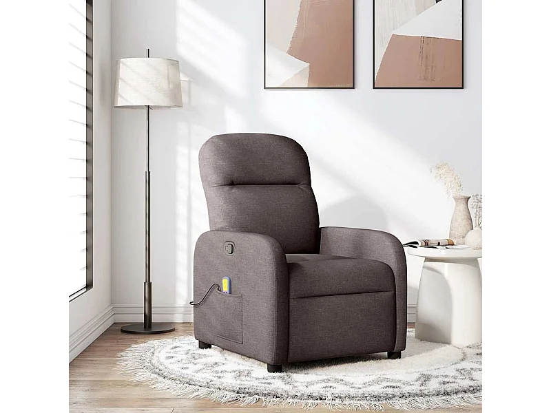 Fauteuil de massage inclinable Marron foncé Tissu