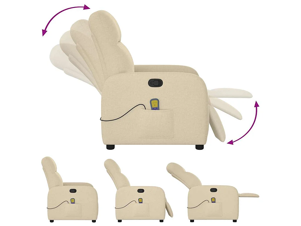 Massagesessel Creme Stoff