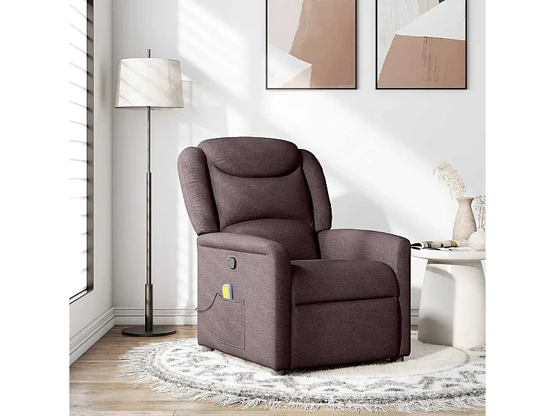 Fauteuil de massage inclinable Marron foncé Tissu