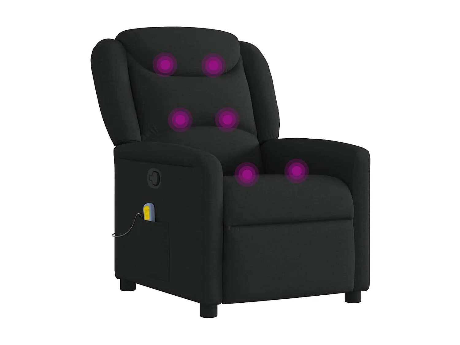 Poltrona Massaggiante Reclinabile Nera in Tessuto