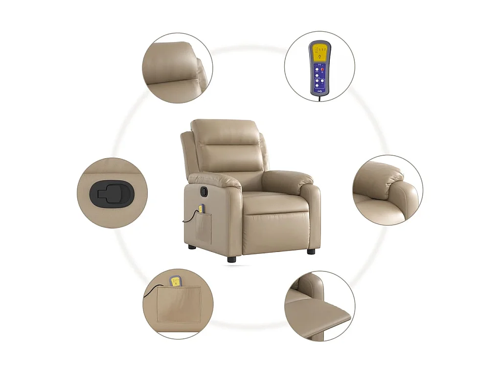Fauteuil de massage inclinable Cappuccino Similicuir