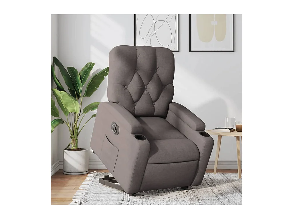 Fauteuil inclinable électrique taupe tissu