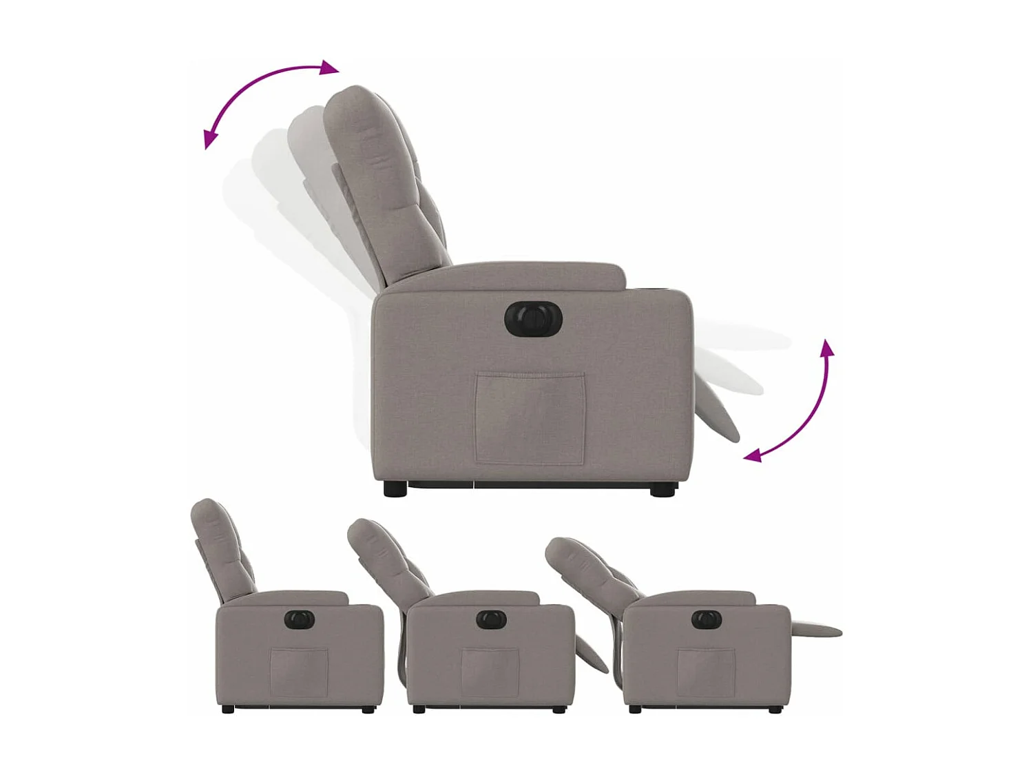 Relaxsessel mit Aufstehhilfe Elektrisch Taupe Stoff