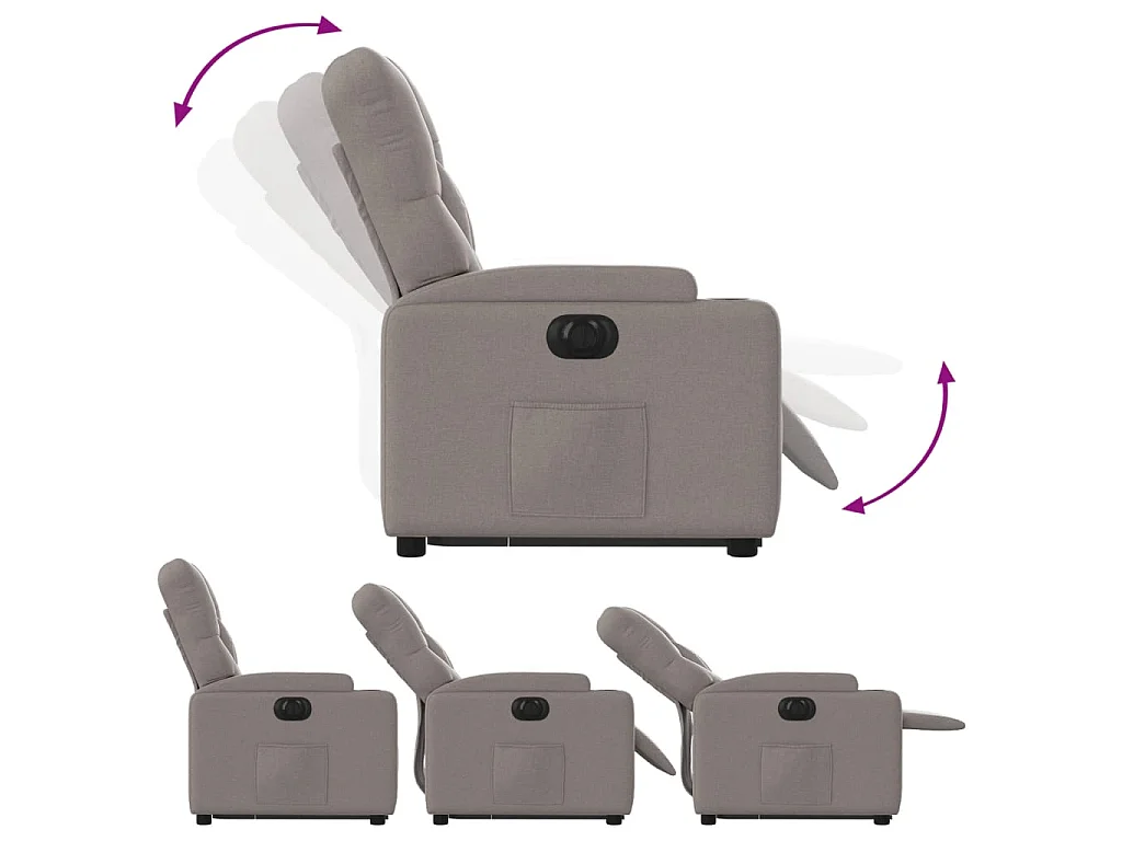 Sta-op-stoel elektrisch verstelbaar stof taupe