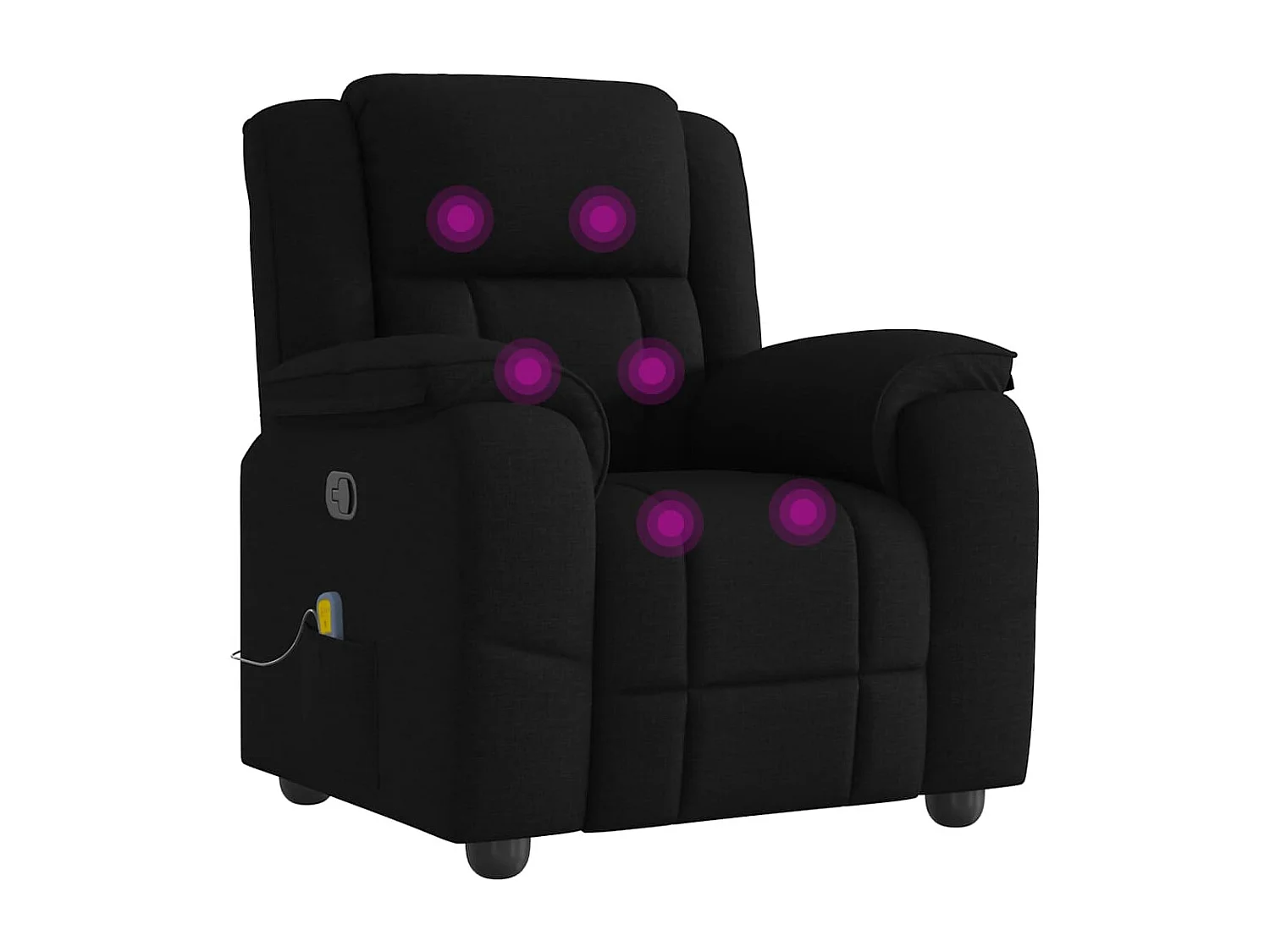 Fauteuil de massage inclinable Noir Tissu