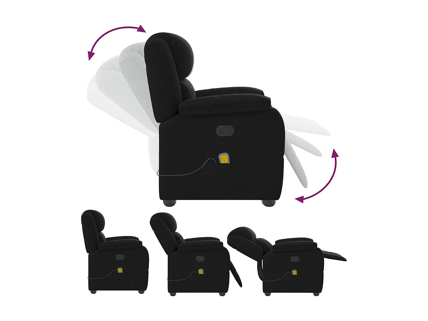 Massagesessel Schwarz Stoff