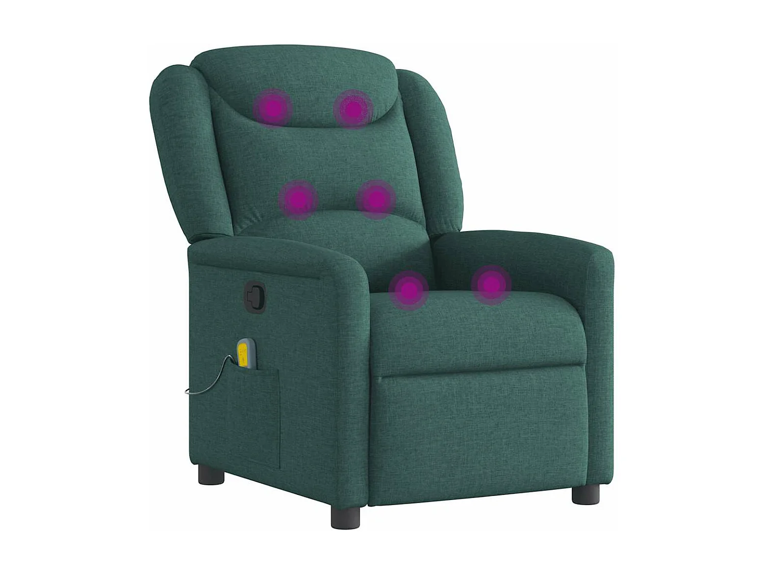 Fauteuil de massage inclinable Vert foncé Tissu