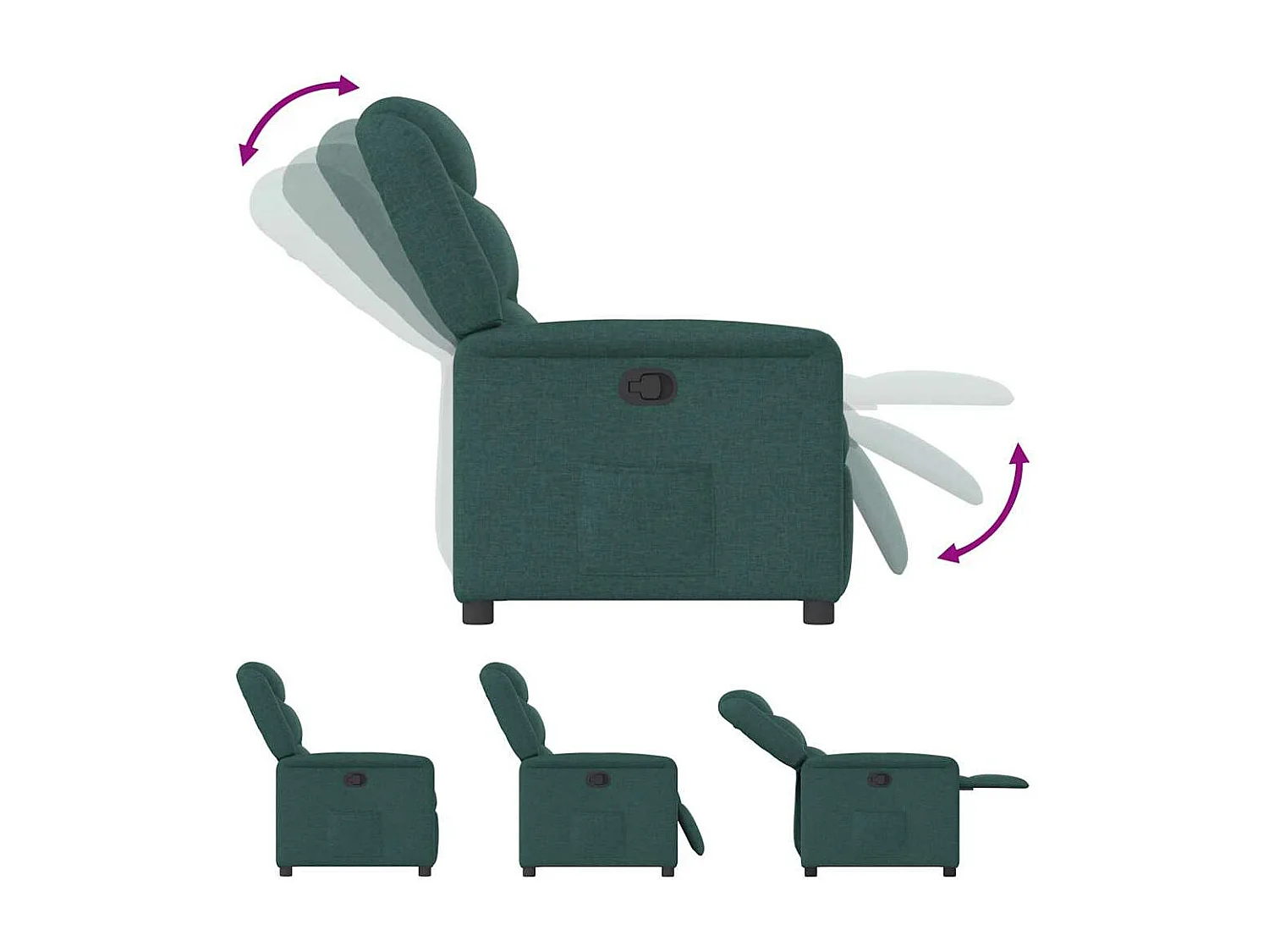 Fauteuil de massage inclinable Vert foncé Tissu