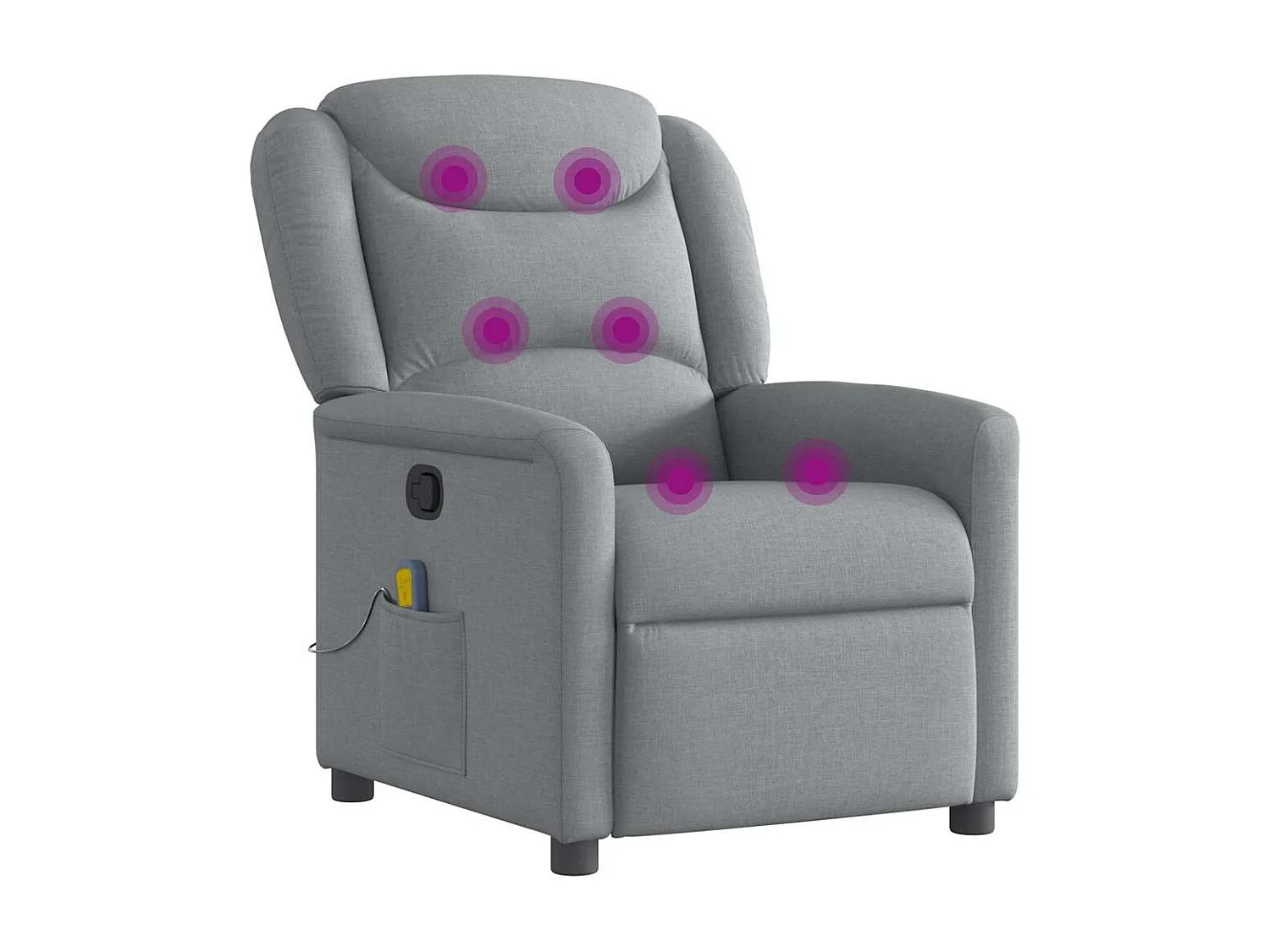 Massagesessel Hellgrau Stoff