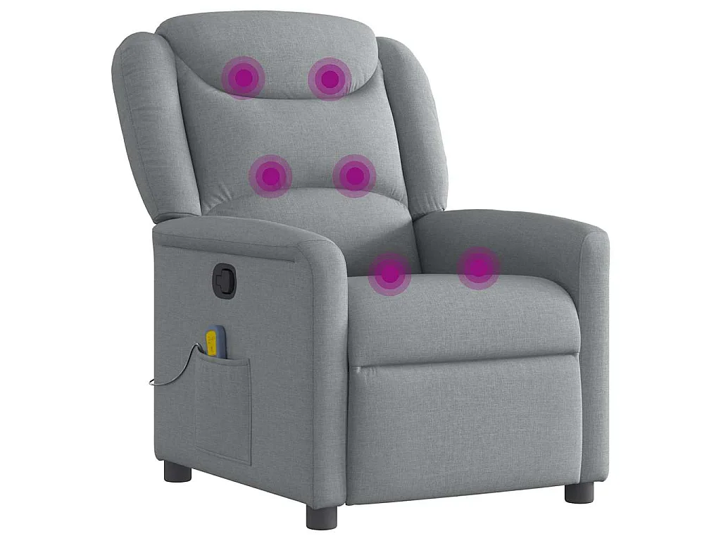 Fauteuil de massage inclinable Gris clair Tissu