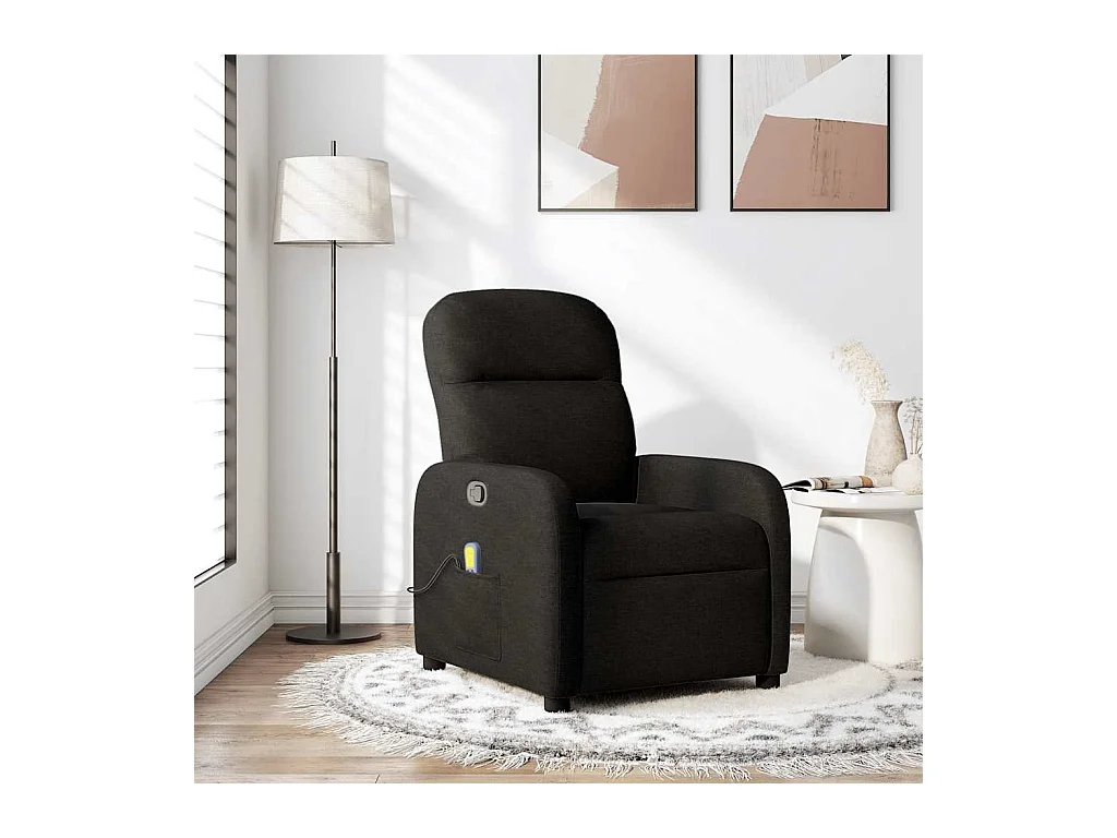 Fauteuil de massage inclinable Noir Tissu