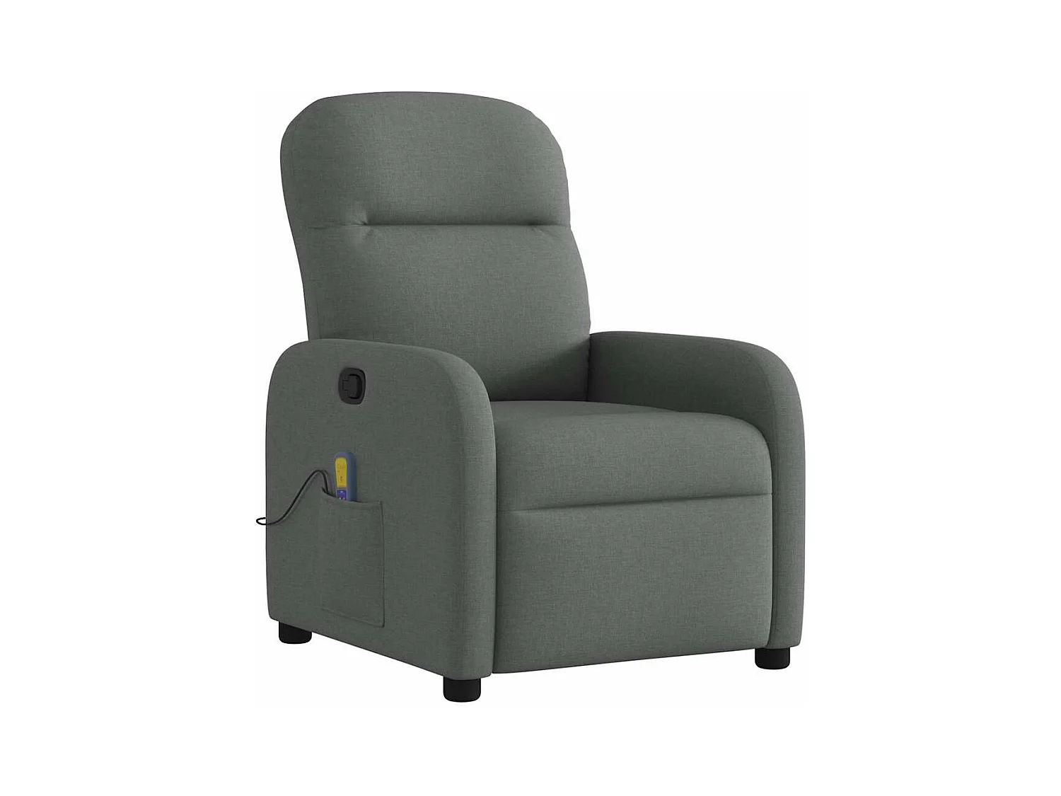 Poltrona de massagens reclinável tecido cinzento-escuro