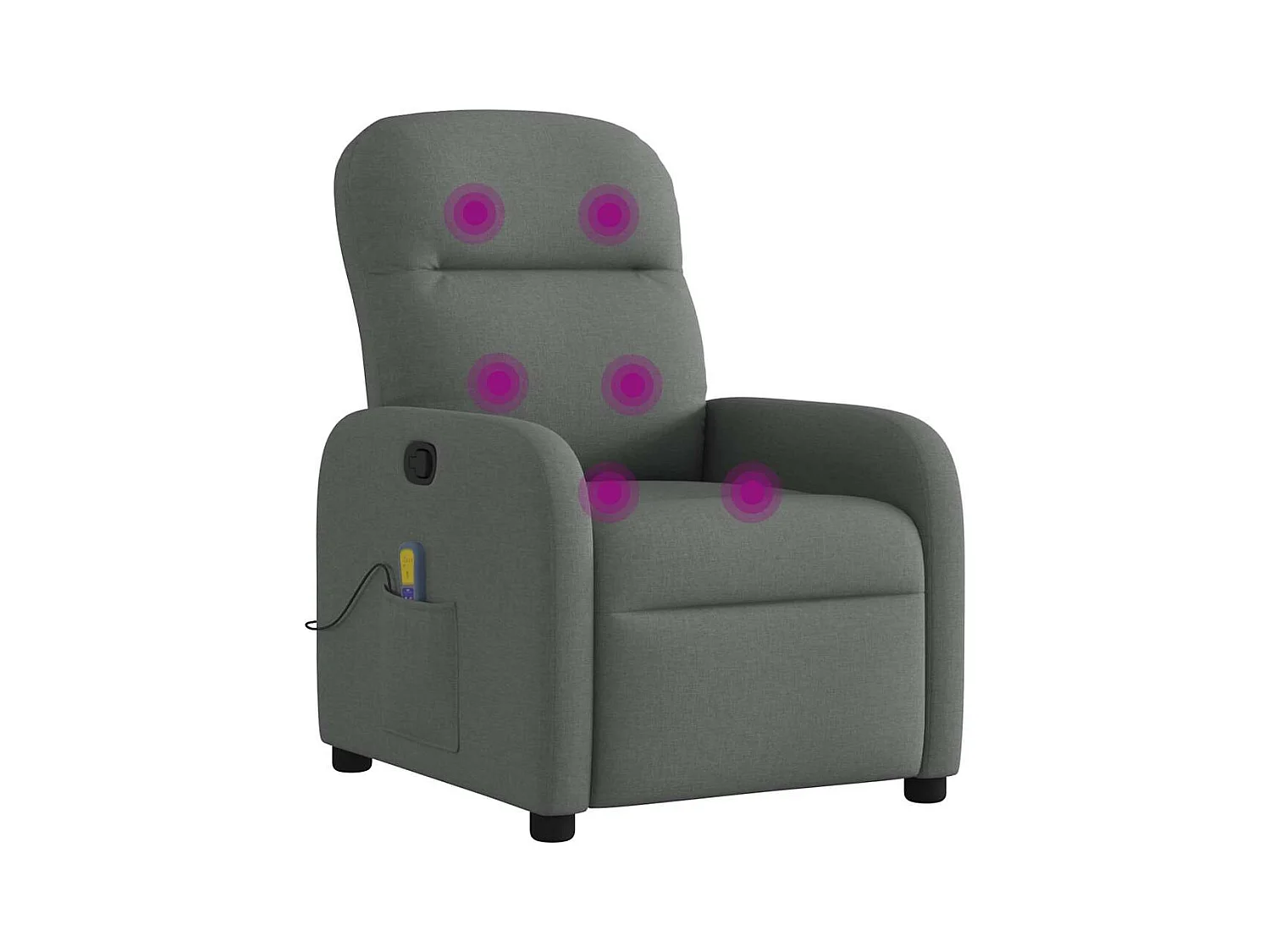 Poltrona de massagens reclinável tecido cinzento-escuro
