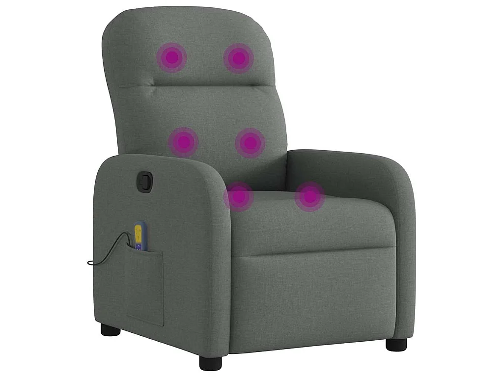 Massage-Relaxsessel, Stoff, Dunkelgrau