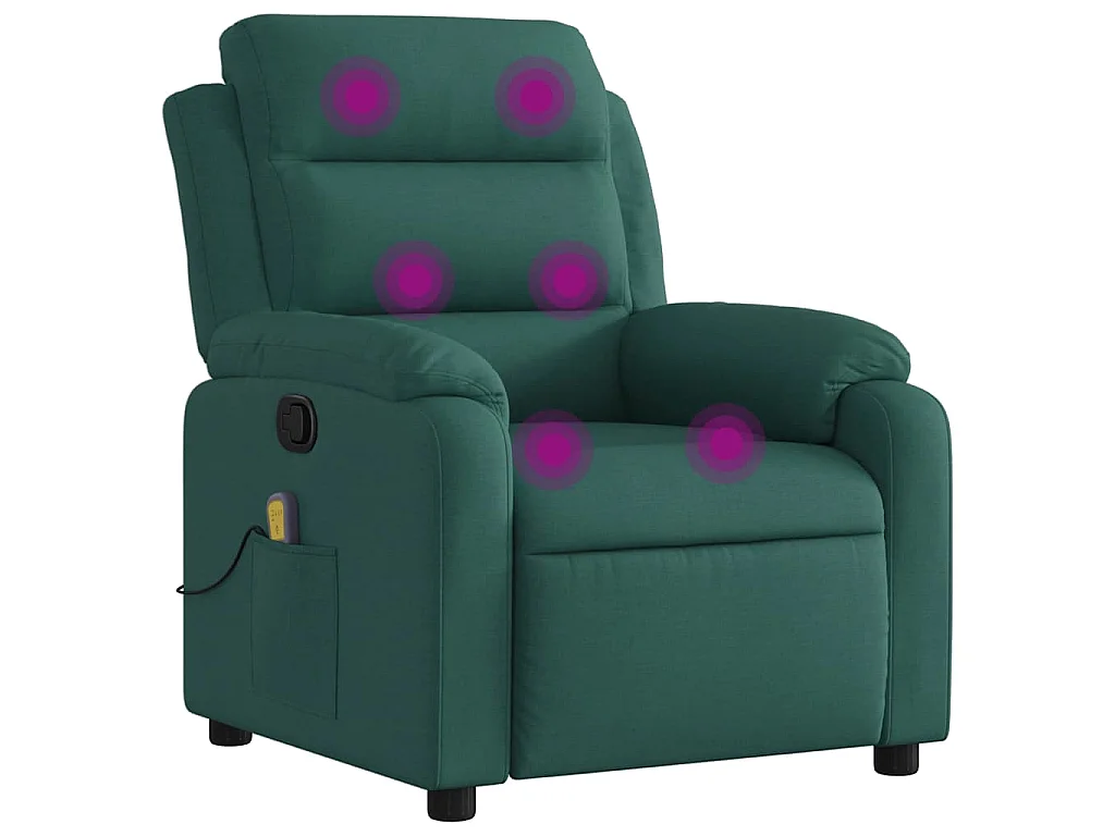 Massagesessel Dunkelgrün Stoff