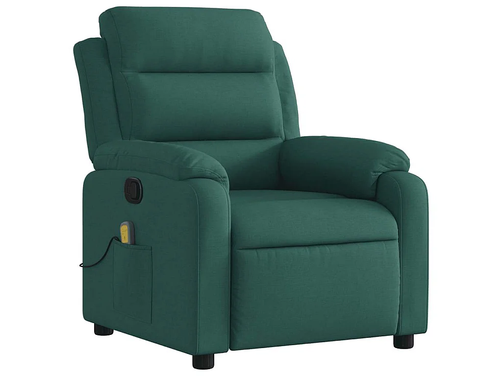 Fauteuil de massage inclinable Vert foncé Tissu