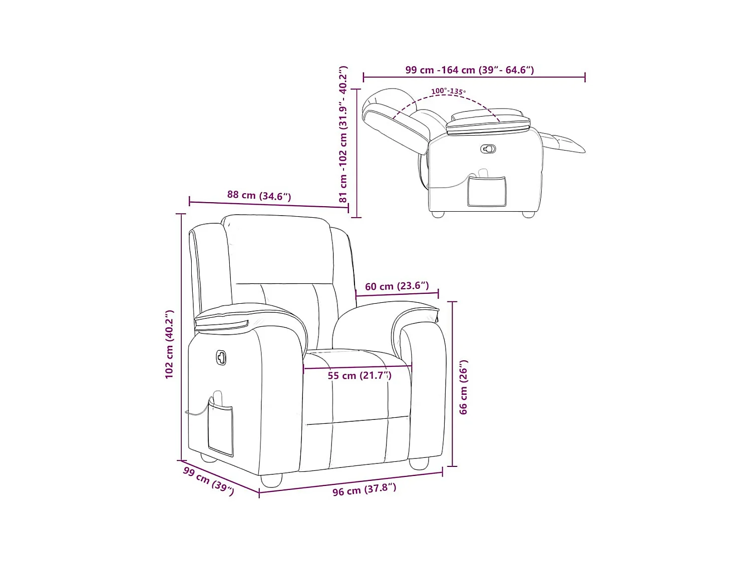Massagestoel verstelbaar stof lichtgrijs