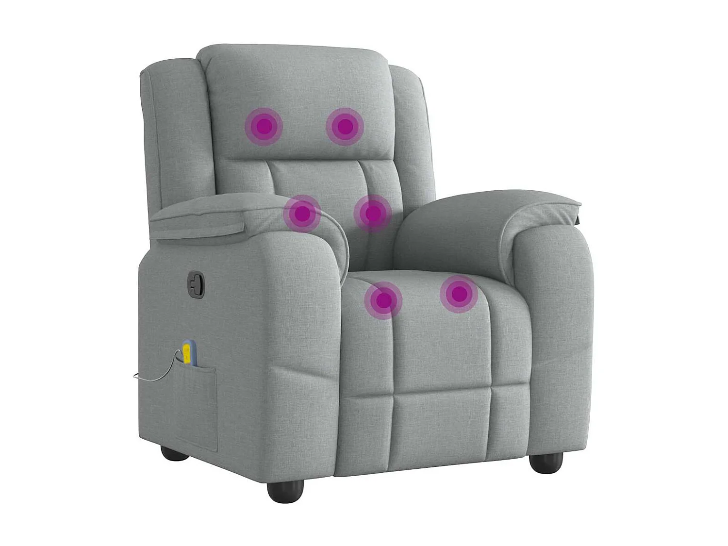 Massagesessel Hellgrau Stoff