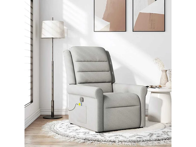 Fauteuil de massage inclinable gris nuage tissu