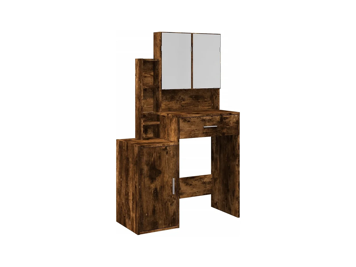 Coiffeuse avec armoire chêne fumé 80x35x132 cm