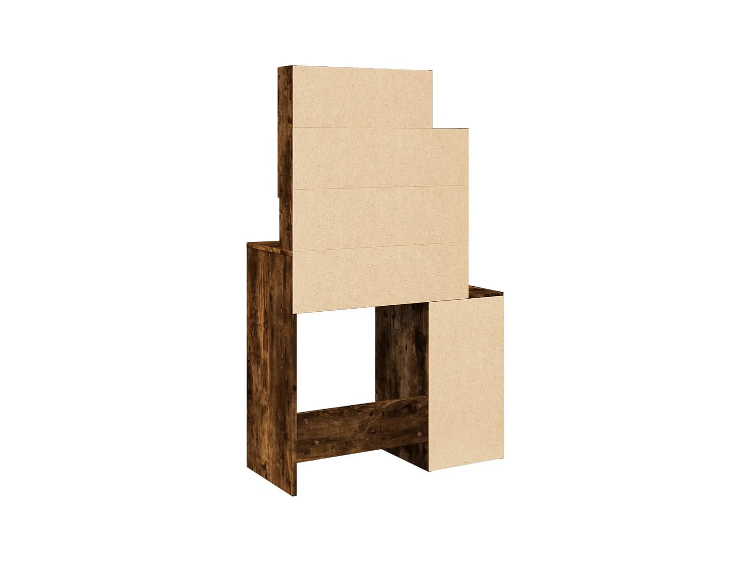 Coiffeuse avec armoire chêne fumé 80x35x132 cm