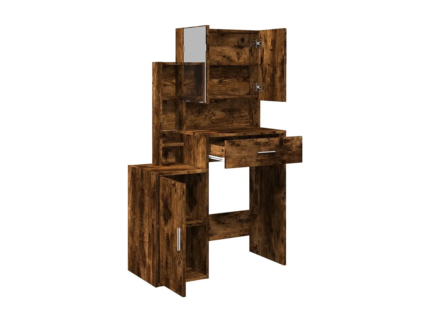 Coiffeuse avec armoire chêne fumé 80x35x132 cm