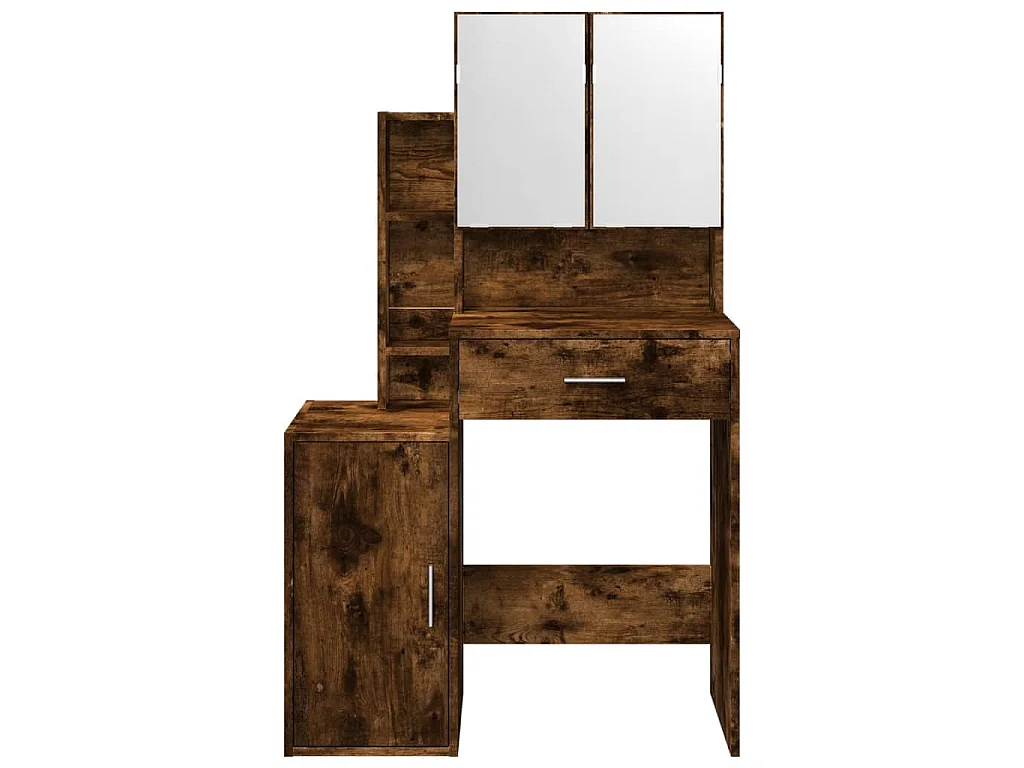 Coiffeuse avec armoire chêne fumé 80x35x132 cm